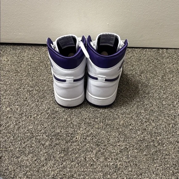 Nike Air High-Top Sneakers in White and Purple - Picture 5 of 6